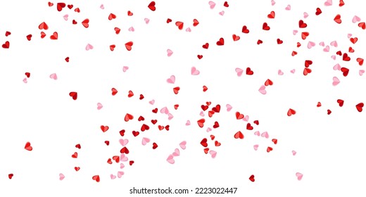 Paper 3D sweet heart shapes romantic vector background. Mother's Day gift decor. Gift card backdrop. Colorful heart love signs on white.