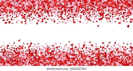 Paper 3D sweet heart shapes beautiful vector background. Valentines Day sale decor. Poster background. Random heart marriage signs on white.
