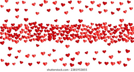 Paper 3D sweet heart symbols explosion background design. Valentine carnival decor. Banner backdrop. Colorful heart love symbols on white.