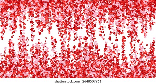 Paper 3D sweet heart symbols explosion background design. Valentine's Day decor. Poster background. Random heart marriage signs illustration.