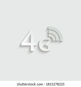 Papier 4g Internet-Symbol. Symbol für Mobiltelefon oder Smartgerät. 