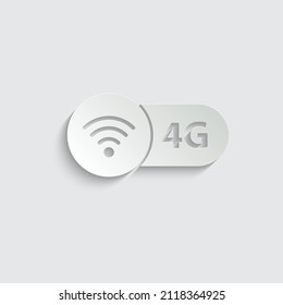 paper 4g internet icon. icon for mobile phone or smart device. 