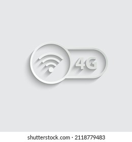 paper 4g internet icon. icon for mobile phone or smart device. 