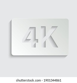 Papierpapier 4k Symbol, Vektorsymbol