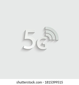 paper 5g internet icon. icon for mobile phone or smart device. 