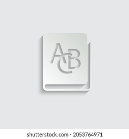 paper abc book icon. Learning letters book vector sign back to school