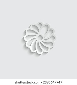 paper abstract flower icon vector sign eco icon. nature sing, logo eco