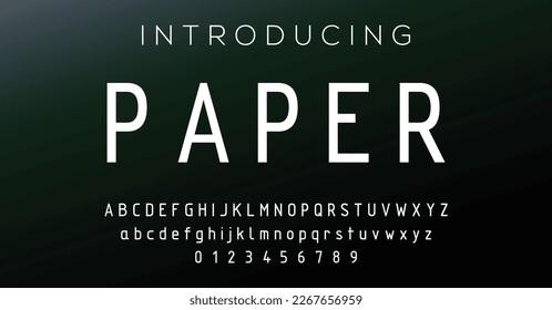 Paper Abstract minimal modern alphabet fonts. Typography technology electronic digital music future creative font. vector illustration