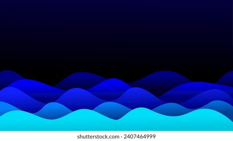 Paper abstract overlay blue green waves copy space presentation background