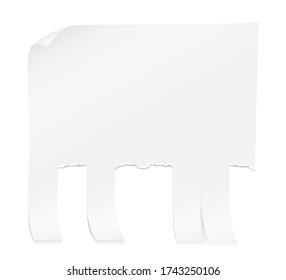 paper ad for sticking on the wall with tear strips vector illustration isolated on white background