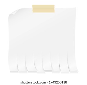 paper ad for sticking on the wall with tear strips vector illustration isolated on white background