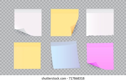 Paper adhesive tape with shadow. Vector office color post stickers