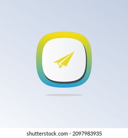 Paper Aeroplane 3D Icon. Icons Web, Logo, Button. 3D Vector Illustrations. Concept For Favicon, App Icon, Web Banner, Logo