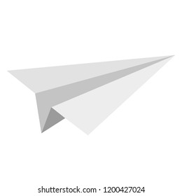 paper aeroplane flat design icon isolated on white background