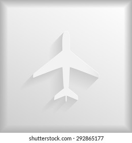 Paper aeroplane on a white background, vector illustration