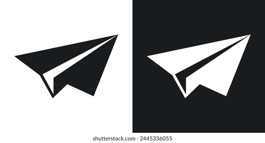 Paper Aeroplane and Plane Icons. Lightweight Aircraft and Messaging Symbols.