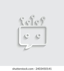 Symbol für Papier-ai-Symbol, Vektorsymbol für künstliche Intelligenz 