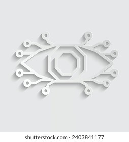 paper ai icon vector Artificial intelligence icon logo 