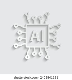 paper ai icon vector Artificial intelligence icon logo 