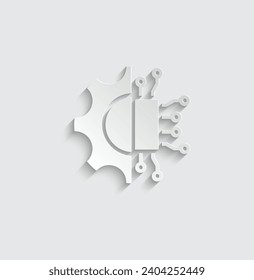 paper ai icon vector Artificial intelligence icon logo 