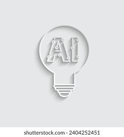 Symbol für Papier-ai-Symbol, Vektorsymbol für künstliche Intelligenz 