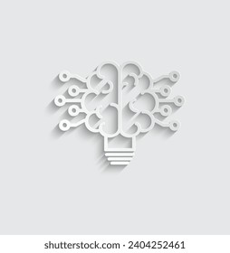 paper ai icon vector Artificial intelligence icon logo 