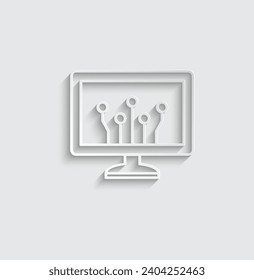 icono de papel ai vector icono Icono de inteligencia artificial 