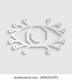 icono de papel ai vector icono Icono de inteligencia artificial 