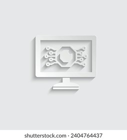 paper ai icon vector Artificial intelligence icon logo 