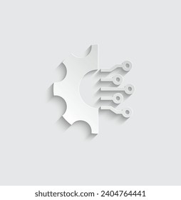 paper ai icon vector Artificial intelligence icon logo 
