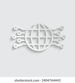 paper ai icon vector Artificial intelligence icon logo 