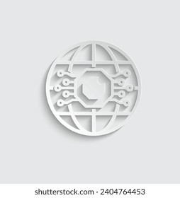 paper ai icon vector Artificial intelligence icon logo 