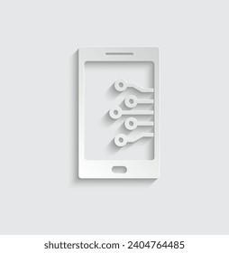 paper ai icon vector Artificial intelligence icon logo 