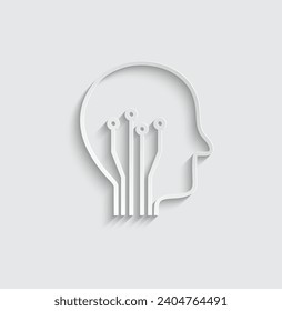 paper ai icon vector Artificial intelligence icon logo 