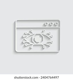 paper ai icon vector Artificial intelligence icon logo 
