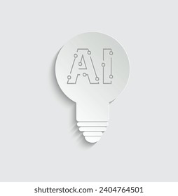 paper ai icon vector Artificial intelligence icon logo 