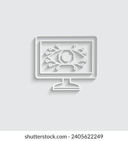 icono de papel ai vector icono Icono de inteligencia artificial 