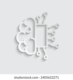 paper ai icon vector Artificial intelligence icon logo 