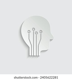 icono de papel ai vector icono Icono de inteligencia artificial 
