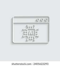 paper ai icon vector Artificial intelligence icon logo 