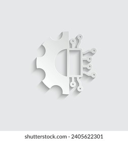 paper ai icon vector Artificial intelligence icon logo 