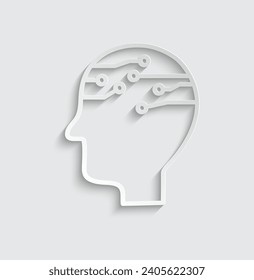 Symbol für Papier-ai-Symbol, Vektorsymbol für künstliche Intelligenz 