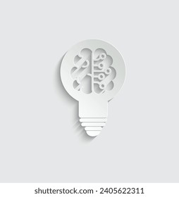 paper ai icon vector Artificial intelligence icon logo 