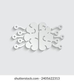 paper ai icon vector Artificial intelligence icon logo 