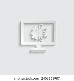 paper ai icon vector Artificial intelligence icon logo 