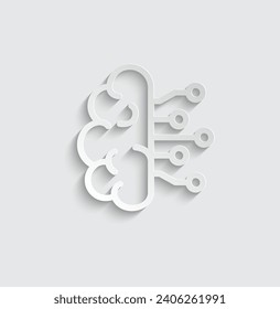 paper ai icon vector Artificial intelligence icon logo 