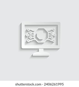 paper ai icon vector Artificial intelligence icon logo 