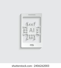 paper ai icon vector Artificial intelligence icon logo 