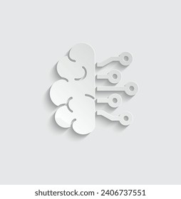 paper ai icon vector Artificial intelligence icon logo 