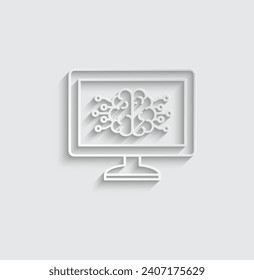 paper ai icon vector Artificial intelligence icon logo 